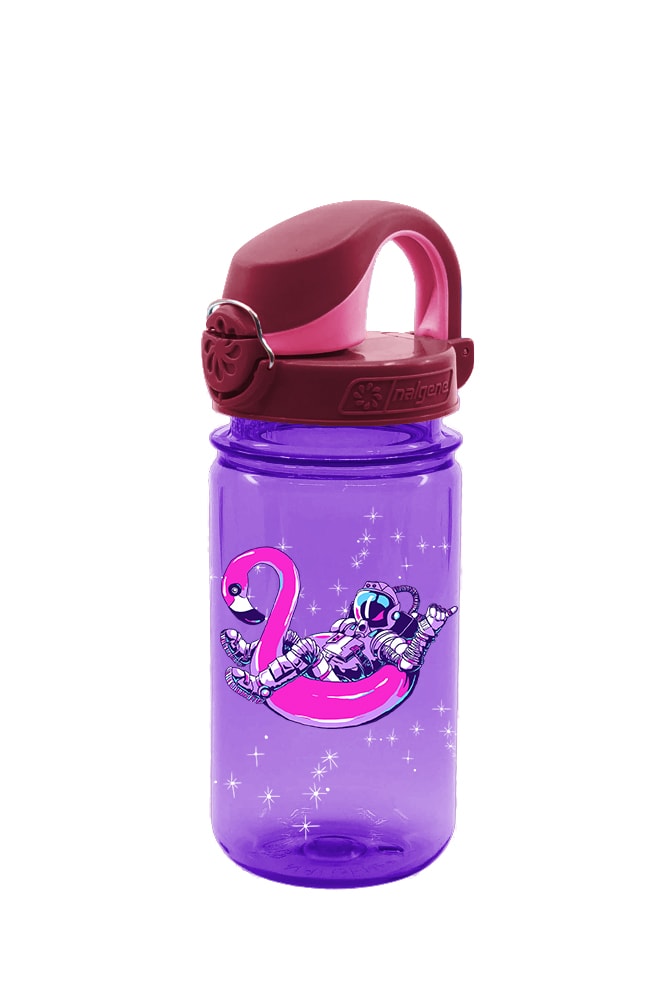 Nalgene product view: 12oz On-The-Fly Kids Lock-Top Bottle with Graphics N1 — 12oz On-The-Fly Kids Lock-Top Bottle with Graphics